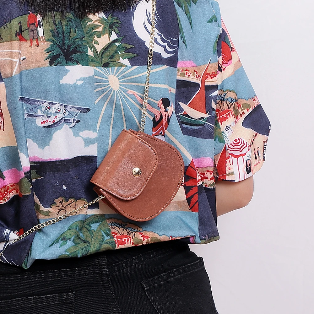 New Cowhide Leather Crossbody Lipstick key bags Bag Vintage Chain Shoulder Bag Women's Multi functional crossbody bag lipstick