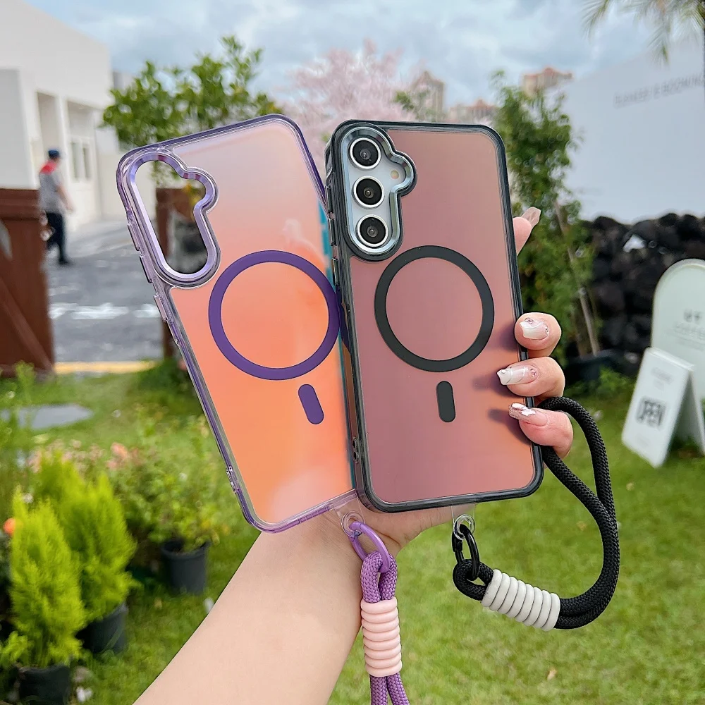 Gradient Laser Magnetic Wrist Strap Acrylic Cover Case