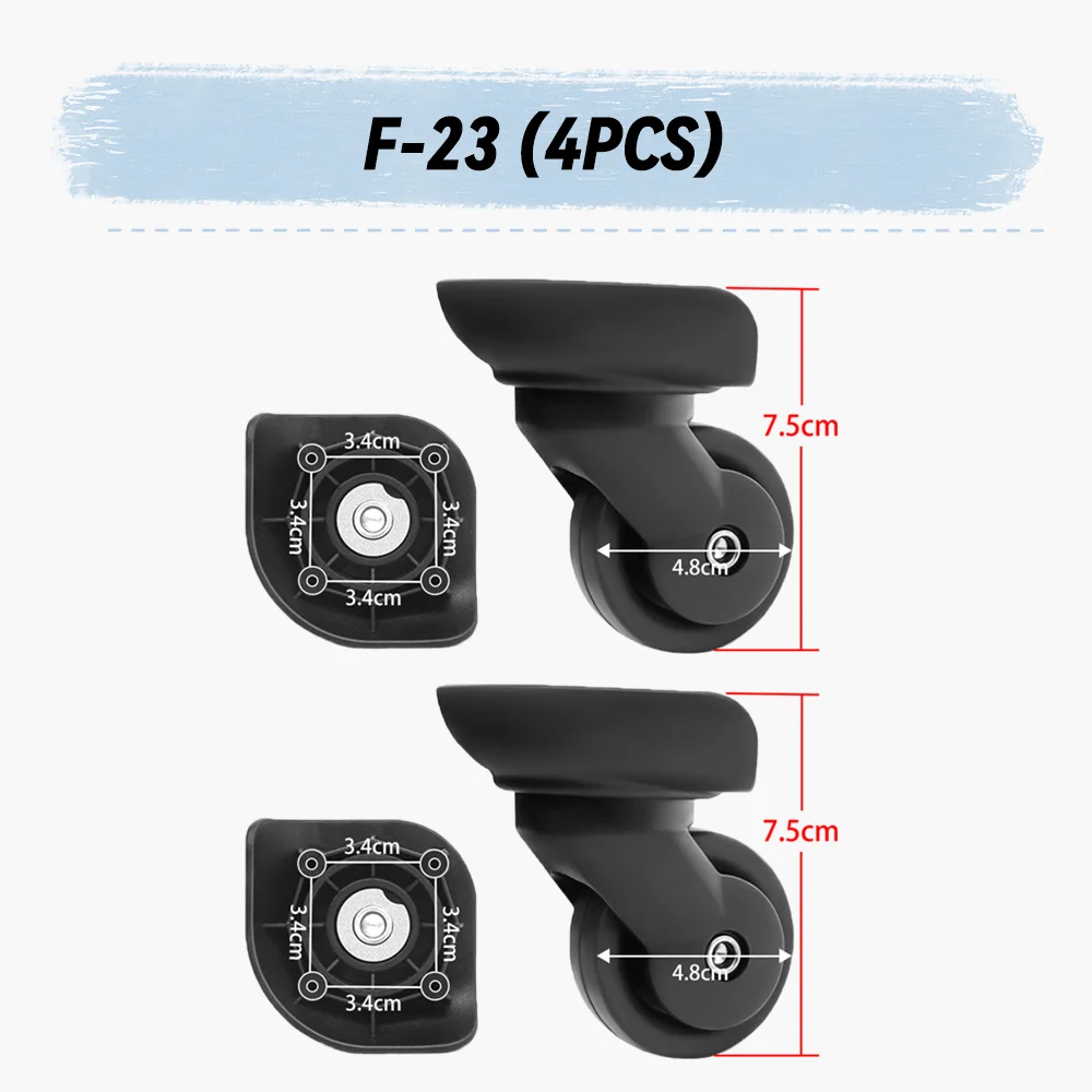 For BENLUN F-23 Universal Wheel Replacement Suitcase Rotating Smooth Silent Shock Absorbing Wheel Accessories Wheels Casters