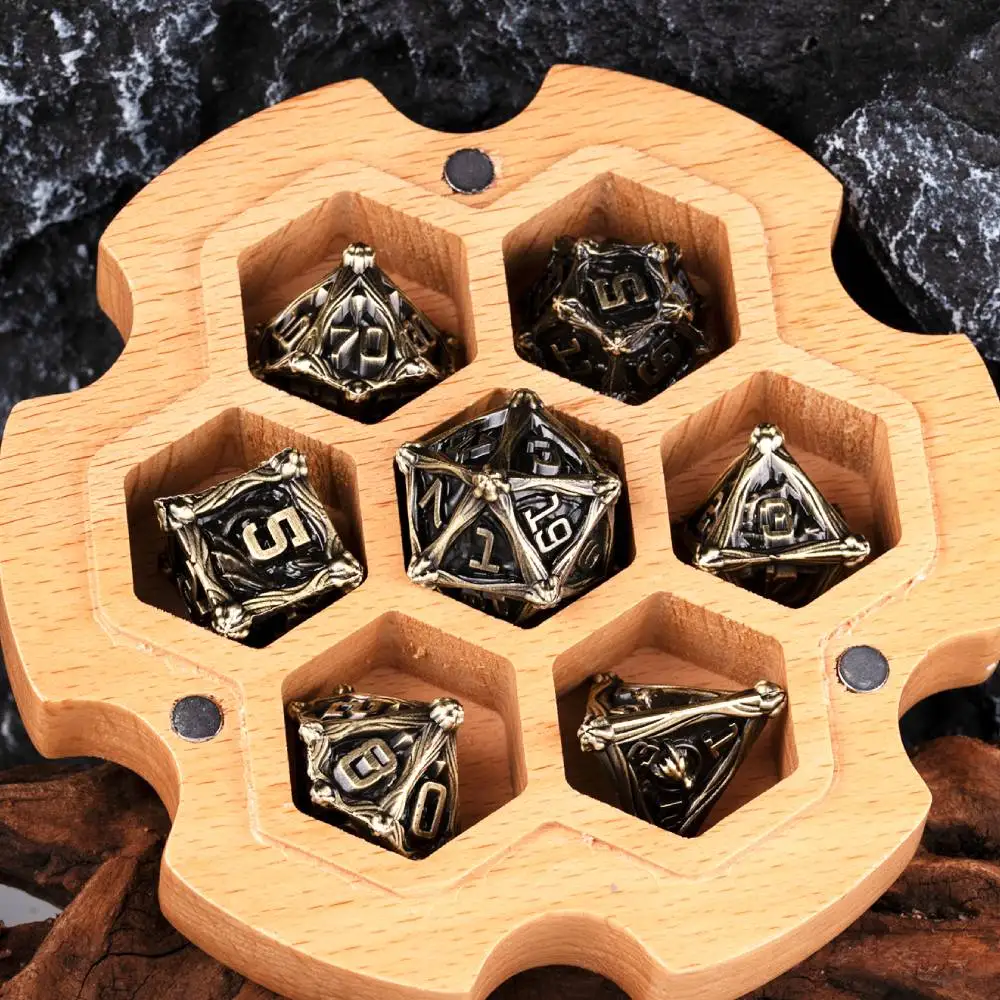 Metal dice set dnd metal dices Zinc Alloy Dnd Dice with Metal Case Role Playing Dice for Dungeons and Dragons D&D Set