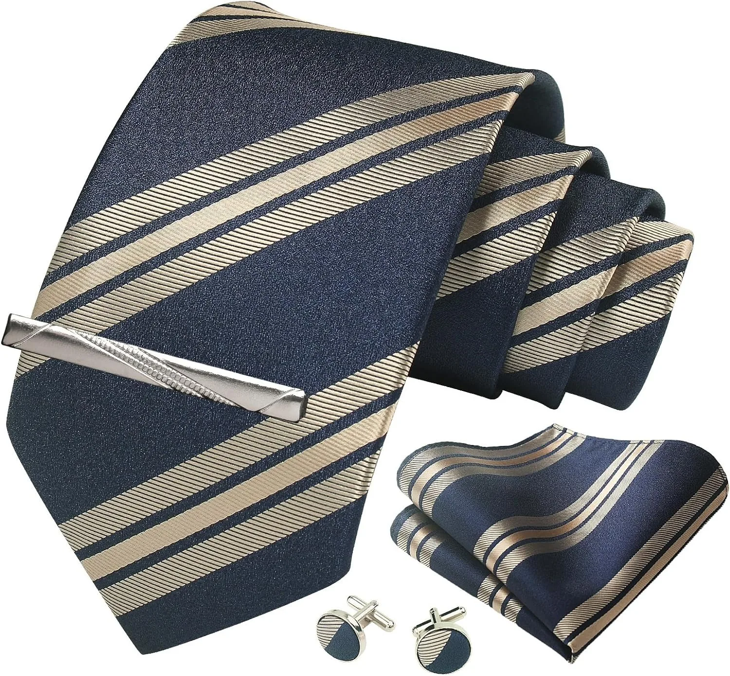 Top Qualität Elegante Krawatten Set Hanky Manschettenknopf Krawatte Clips Business Krawatte Für Männer Hochzeit Formale Gravata Anzug Zubehör Herren Geschenk – Detail 9