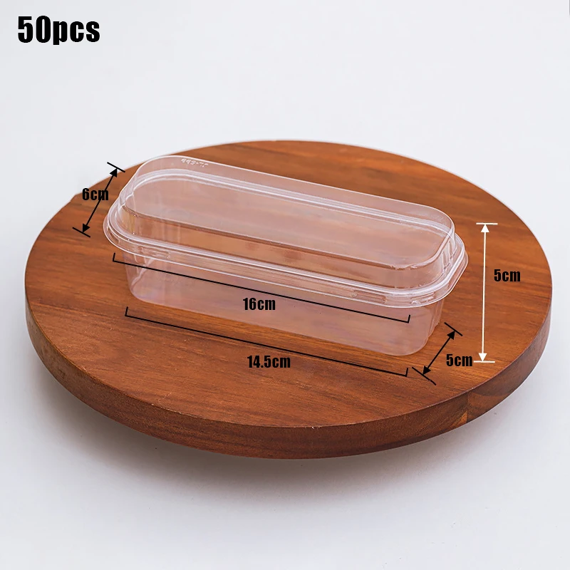 50 קופסאות מיני בצורת לחם מתאימות לכוסות קינוחים וקופסאות לעוגות - 300 מ"ל