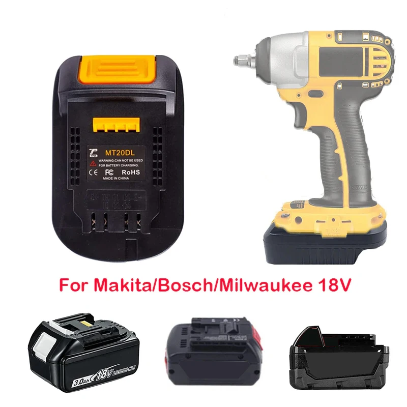 

Battery Adapter MT20DL MIL18DL BS18DL for Makita/Bosch/Milwaukee 18V Li-ion Battery Convert to For Dewalt 18V 20V Power Tools