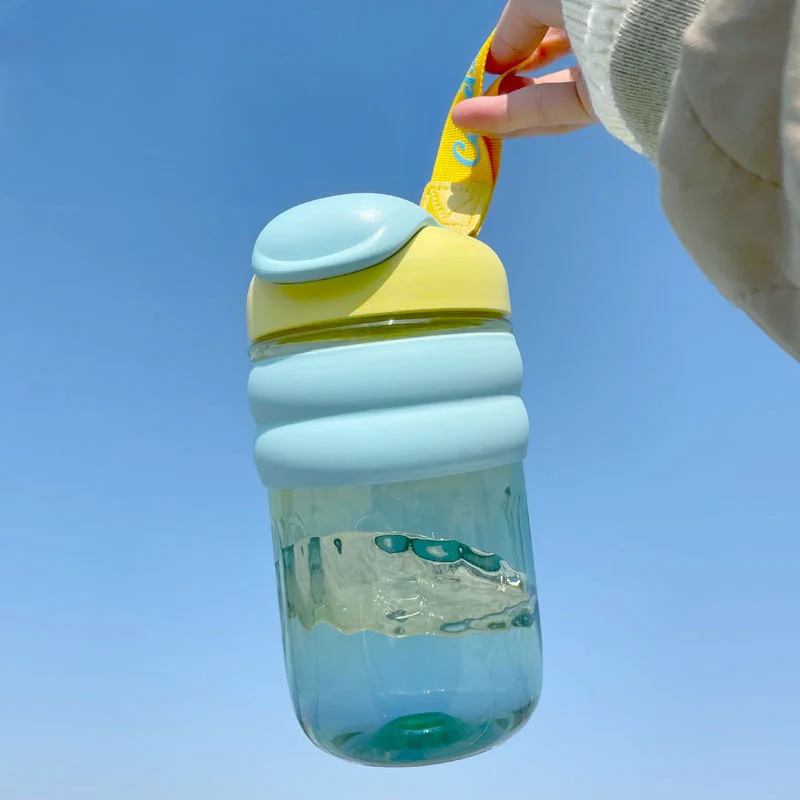 1PC Large Capacity Water Cup with Hanging Rope, Neutral Plastic Cup, Coffee Cup, Portable Plastic Cup, Travel Water Bottle