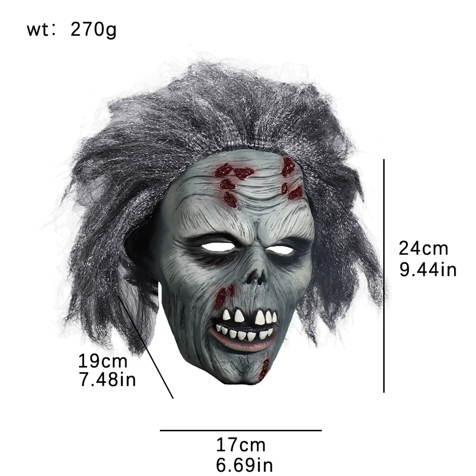 Halloween Zombie-Kopfbedeckung – Realistische Doppelmaske Aus Latex, Gruselig Für Party & Cosplay