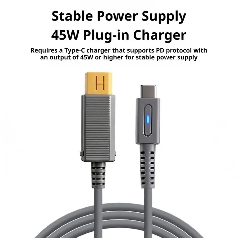 1.8m 타입 C 45W PD 충전 케이블 (위유 콘솔용) USB C 전원 공급 코드 (닌텐도 위유 게임 콘솔 충전 케이블)