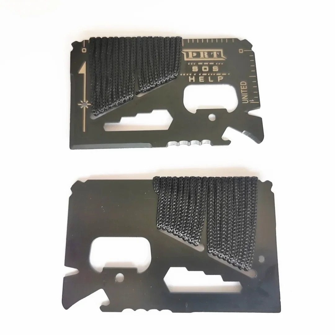 스테인레스 스틸 다기능 군용 칼 카드, 야외 캠핑 로프 바인딩 도구 카드, 다기능 군용 칼 카드