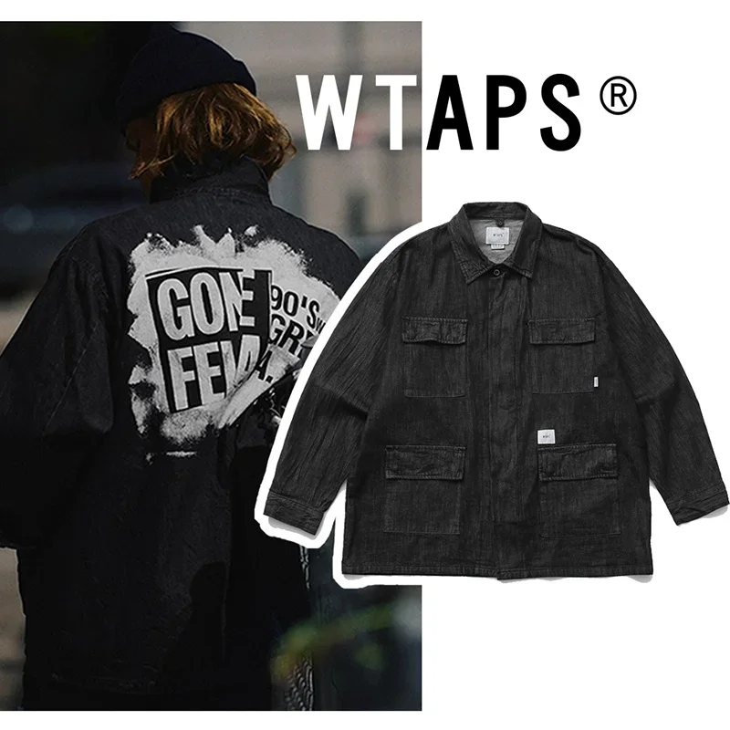 

2024 Daily Fashion Wtaps Denim Thick Shirt High Quality Pattern Print Harajuku Loose Youth Coat