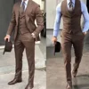 Men's Suits 3-Piece Slim Fit Wedding Peaked Lapel Tuxedo Groomsmen Blazer Pant Vest Tuxedos Suits for Men Wedding Dress Business