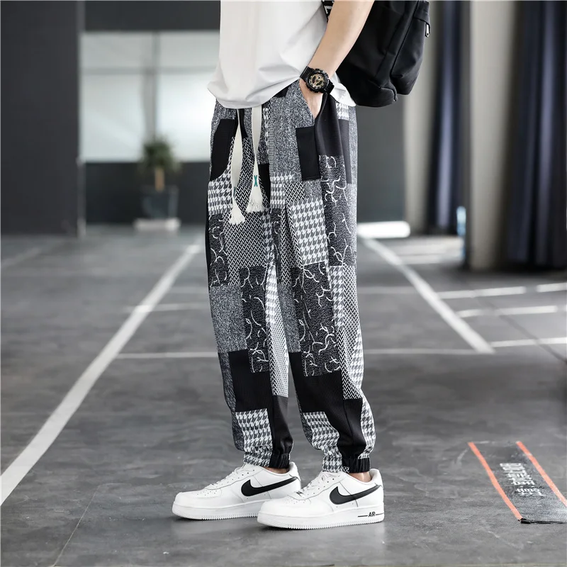 

2023 new men's Chinese style youth trousers casual leggings men's sports loose pants