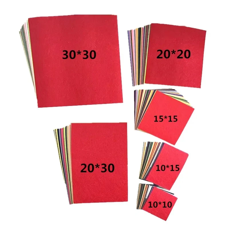 Felt Fabric Sheet 20cm 7.87 inch Squares Nonwoven Fabric Polyester Cloth Needlework Sewing Patchwork Quilting Material 40PCS