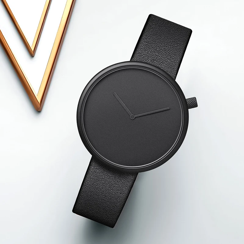 TOMI Women's Minimalist Style Leather Watch Women's Small Disc Scaleless Fashion Watch Minimalist Women's Leisure Quartz Watch 2