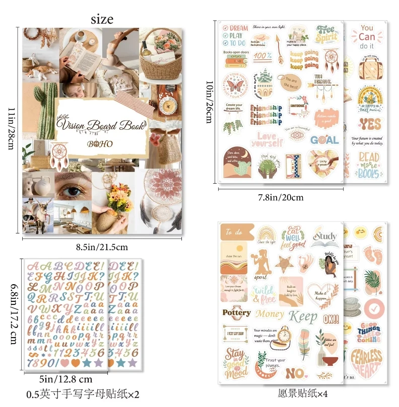 Vision Board Kit: Dream Life Inspiration Stickers and Creative Goal-Setting Supplies