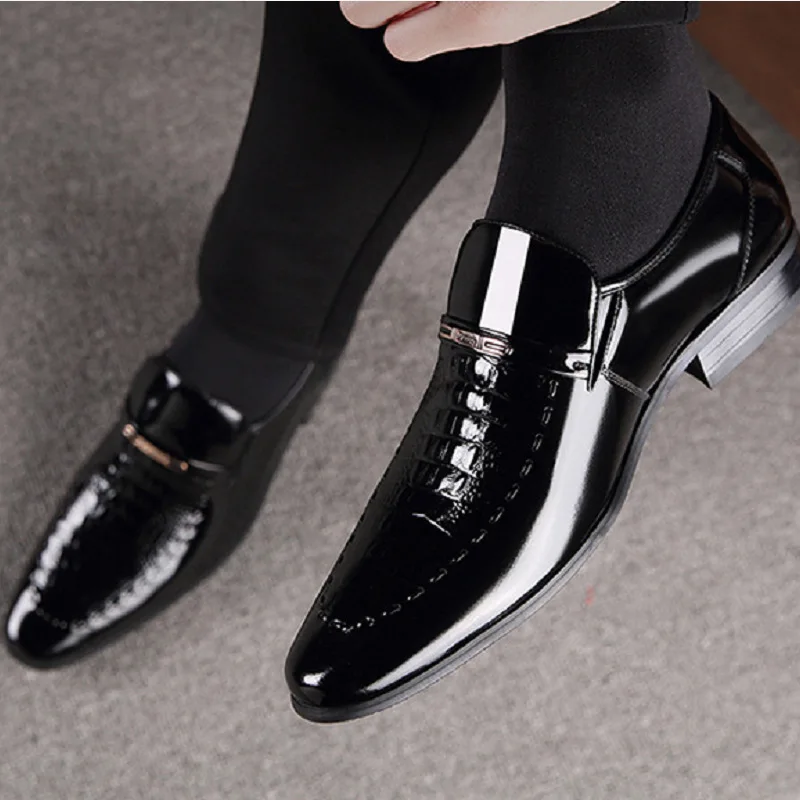 Suit Men Mens Black Patent Leather Loafers Men Shoe Loafer Patent