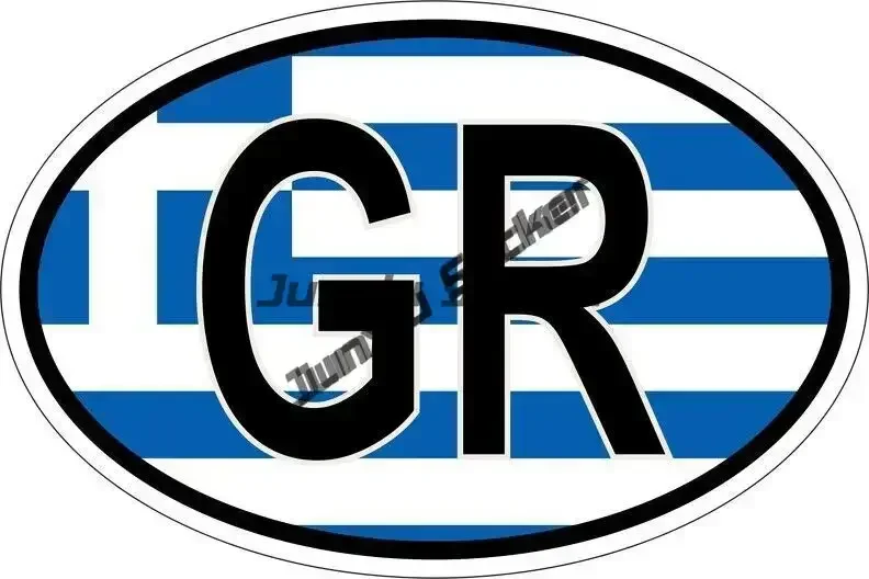 Greek Flag Shield Vinyl Sticker – Round Decal with Athens and Crete Island Seal Design