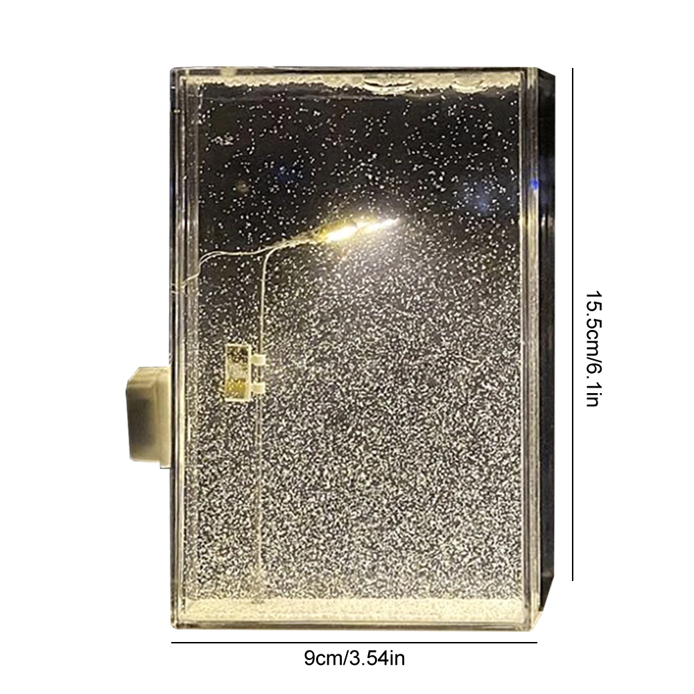 Snowy Night Flowing Mini Night Light Desk Light Snow Scene Street Light Handmade DIY Lighting Package Christmas Desktop Decor