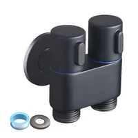 G1/2 1 In Two Out Double Control Washing Machine Faucet Toilet Triangle Valve For Bathroom Toilet Washing Machine Faucets 2