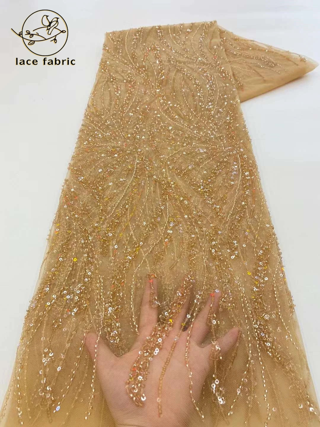 Latest Pink African Lace Fabric High Quality Sequins Groom Embroidery For Women Wedding Party Dress Mesh Fabric 5 Yards