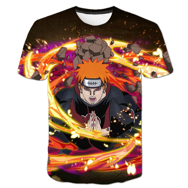 t shirt design Aruto Kid's T-shirt Japanese cartoon anime children's  print round neck short-sleeved clothing boys and girls prootion top roblox t shirt