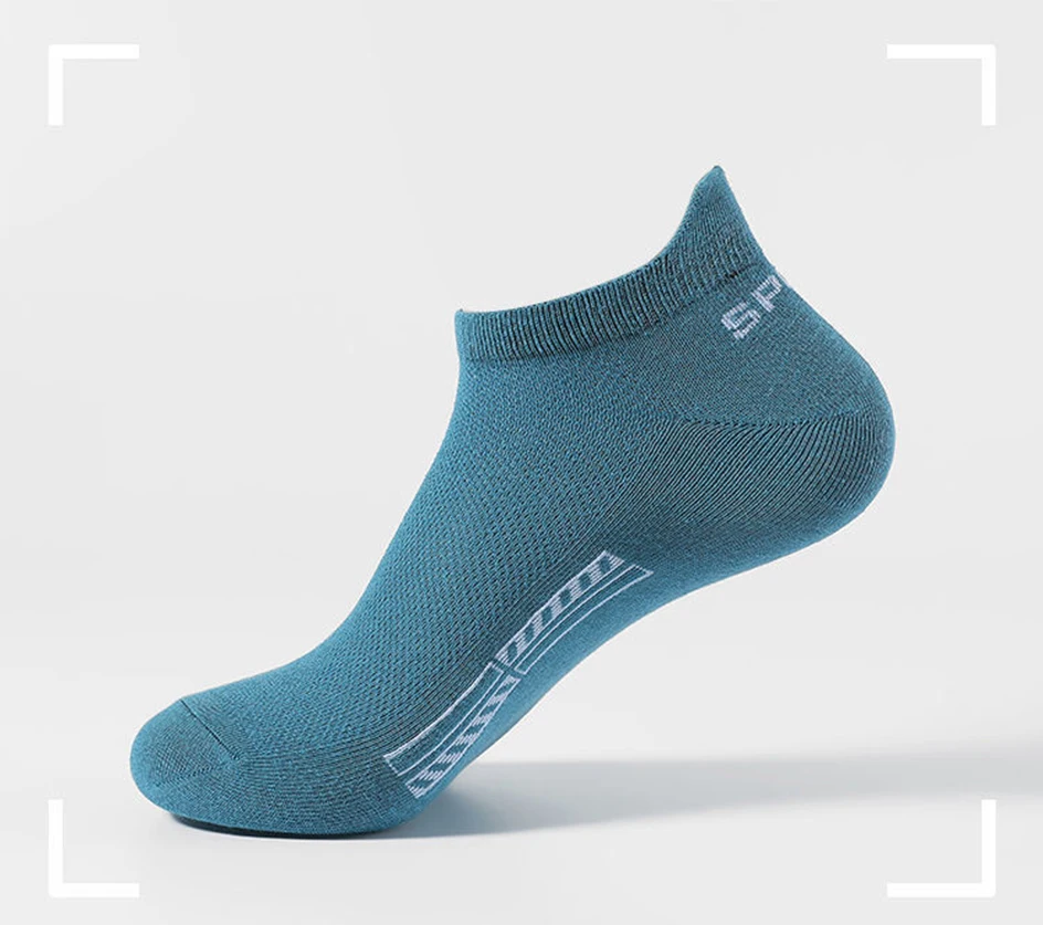 Mens Cotton Ankle Socks - 5 Pairs Breathable Low-Cut Casual Sports Socks