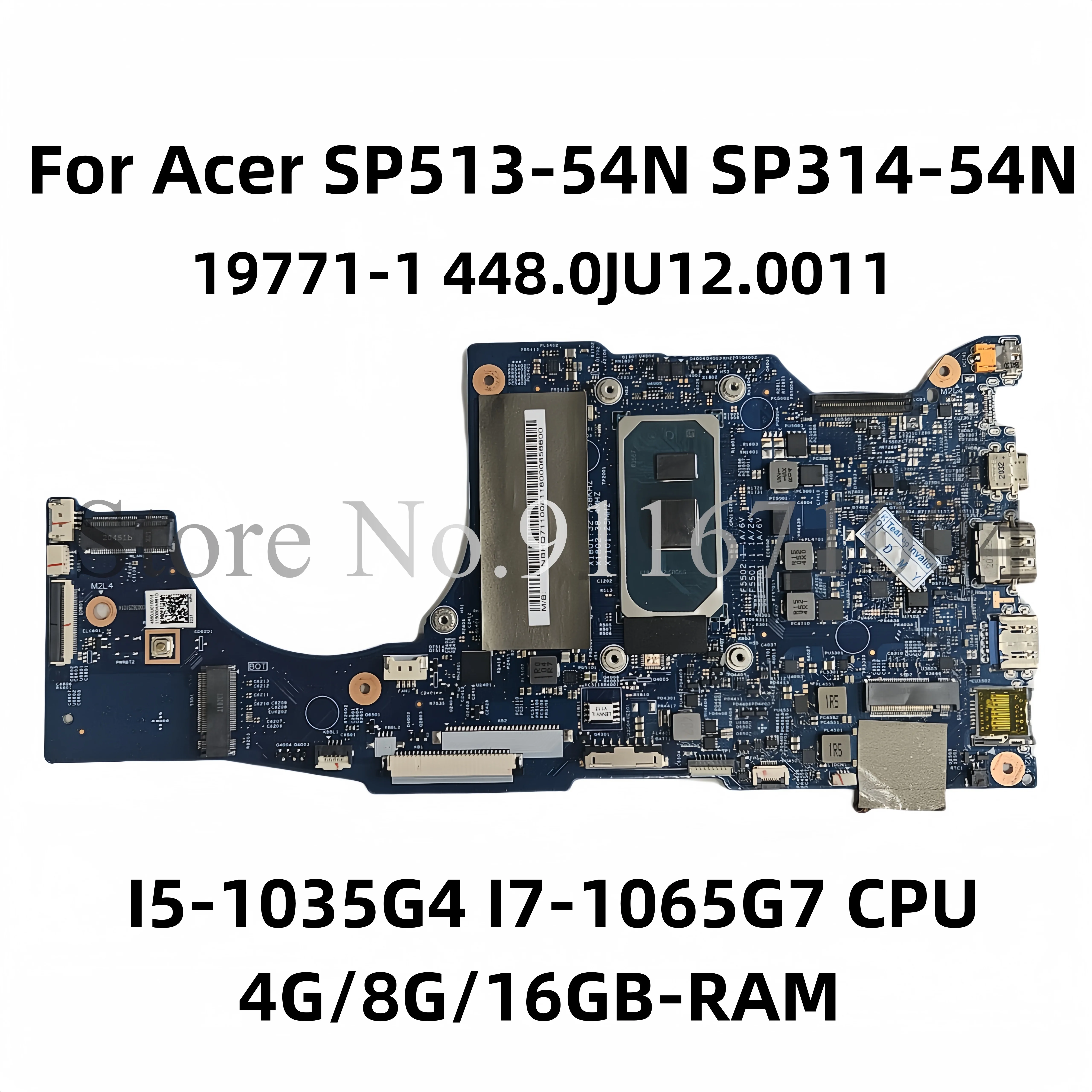 19771-1 448.0JU11.011 для Acer Spin SP314 SP314-54 Материнская плата ноутбука SP314-54N I7-1065G 7 CPU 4G/8G/16GB-RAM