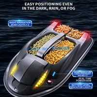Full Water 4KG Load Multifunctional RC Bait Boat 500M 3-Hopper Voice Broadcast Correction Cruise Remote Control Fishing Boat Toy 2