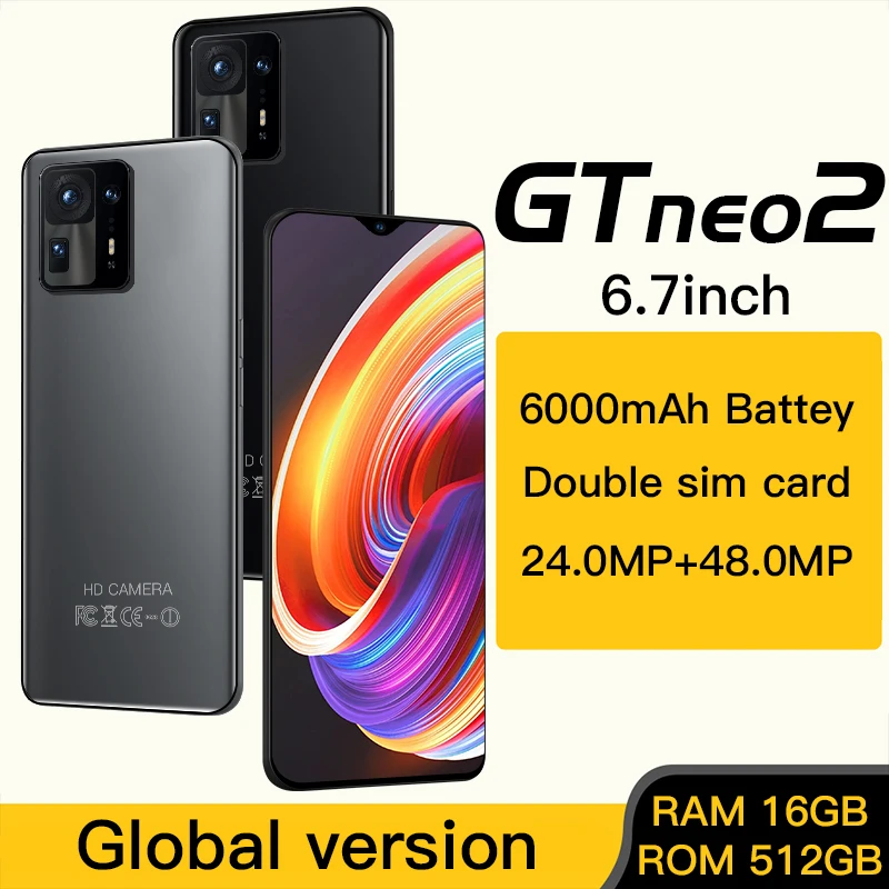 Смартфон GT neo 2 7 3 дюйма Android 10 0 16 + 512 ГБ |