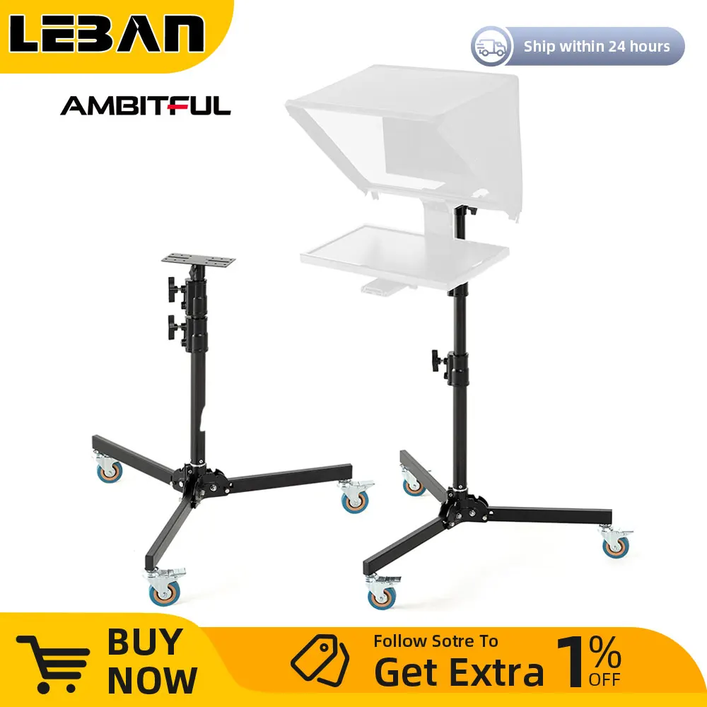Teleprompter bracket AL140 wheeled light frame for live streaming T22 teleprompter board retracted folded and thickened tripod