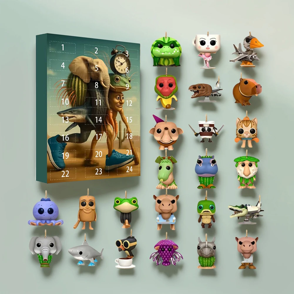 24PCS Italian Brainrot Tung Sahur Character Acrylic Stick Figure Model Blind Boxes Tralalero 2D flate Acrylic Keychain Model