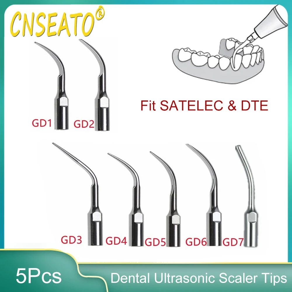 DTE SATELEC 핸드피스에 맞는 치과 스케일러 팁, 초음파 스케일링 엔도 페리오 팁, 실험실 치과 도구, GD1 GD2 GD3 GD4, 5 개 