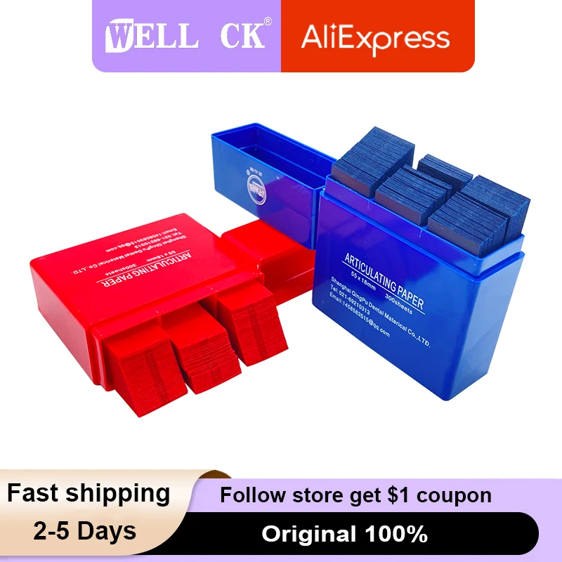 300Sheet/Box Dental Articulating Paper Strips Red/Blue Doublesided