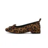 Arden Furtado 2025 Spring Leopard print sheep suede Ballet flats Square toe Sweet bowknot Low heel Single shoe Women's shoes 1
