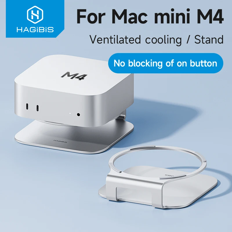 Soporte de escritorio Hagibis para Mac mini M4/M4 Pro, soporte de almacenamiento, base de aluminio, soporte de disipación de calor, accesorios de montaje de refrigeración