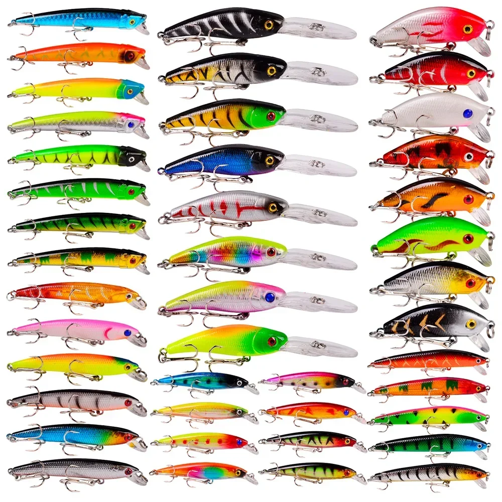 DZQ New Minnow Mixed 5/20/56PCS Fly Fishing Lure Kit Set