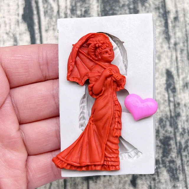 Lady Heart Szilikon Sugarcraft Penész Gyanta Szerszámok Cupcake Sütő Fondant Sütemény Díszítő