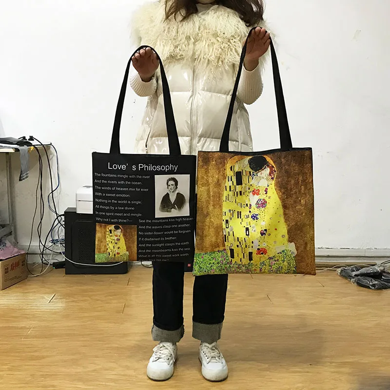 Starry Night / Statue David / Mona Lisa Women Handbags Ladies Shoulder Bags Van Gogh / Michelangelo Casual Totes Shopping Bags - 6