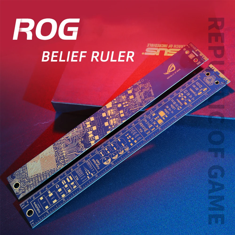 30CM Gilded NVIDIA/ROG Belief Ruler Tube Measuring Tool Paiting Republic of Gamers Faith Decoration Figure MOD cooler pc cooler decoration