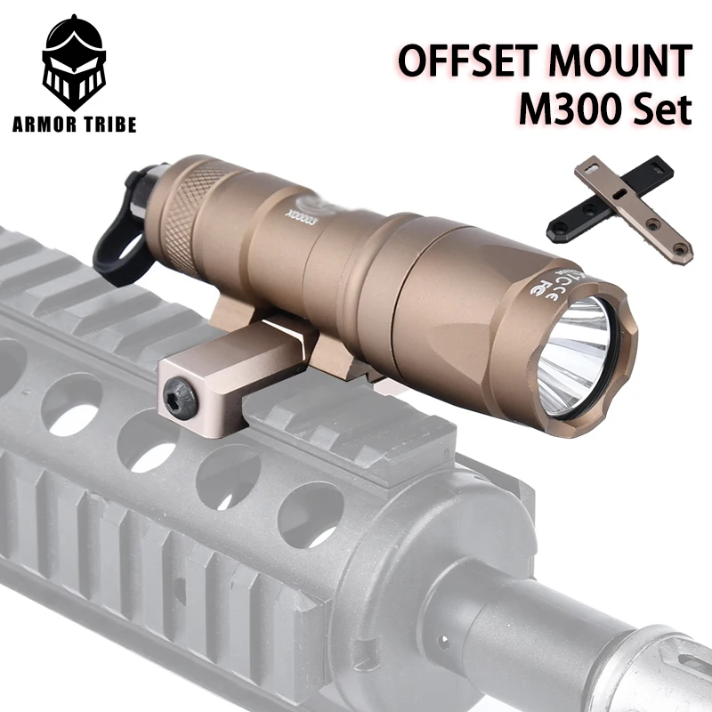 

Tactical Mini Offset Flashlight Base or M-Lok Mlok Keymod Picatinny Rail Surefir M600C M600 M300 M300A Weapon Light Accessories