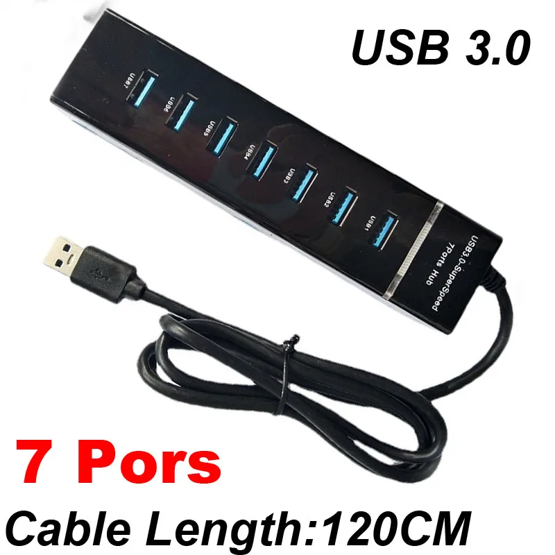 Usb 3.0 Hub Portas Length 30 120cm Divisor Cabo Adaptador de Alta Velocidade para Desktop Computador Portátil Mac Teclado Notebook Mouse 2tb Disco Rígido Móvel