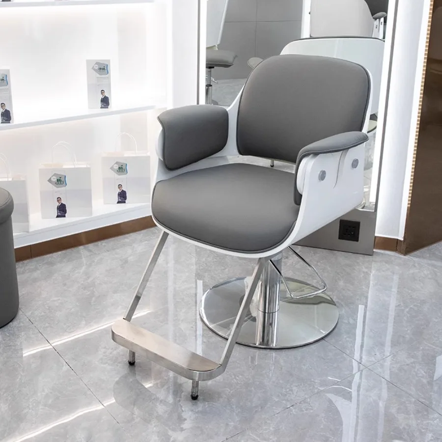 Luxury Gray Silver Barber Chair Tool Portable Professional Hydrolic Barber Chair Mobile Luxury Hair Salon Equipment Stuhl Chairs