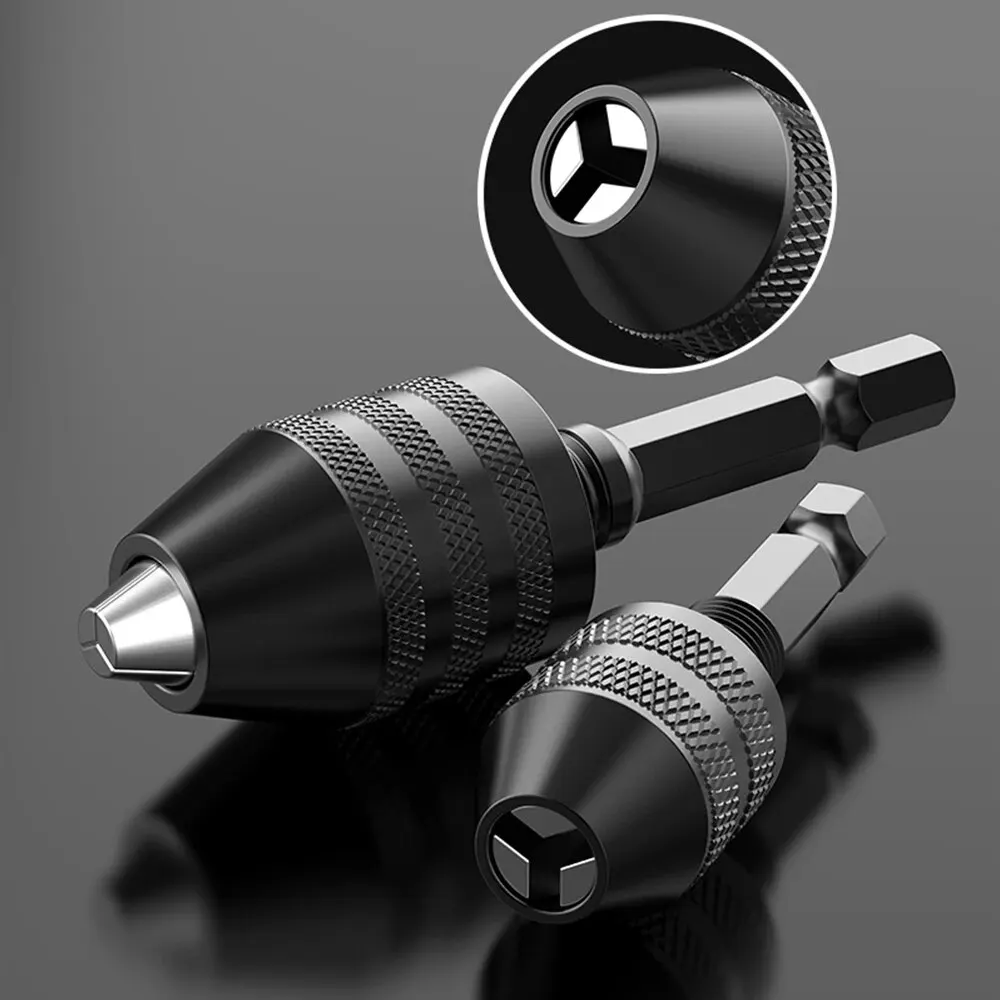 Self centering drill chuck set with durable metal body and easy grip