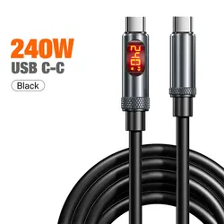 240W USB - C to Type - C Super Fast Charging Cable with LED Display - 1.2m (240W USB C - C Black)
