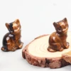 Hand Carved Tiger Eye Mini Kitten , Natural Stone Animal ,Gemstone Cat Figurine, Crystal Craft, Chakra, Home Garden Decor, 1.5" 3