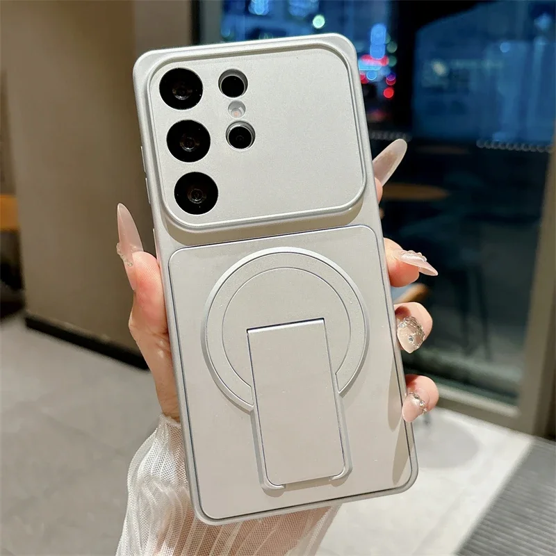 Luxury Fold Holder Stand Matte Magnetic Shockproof Hard Cover Case