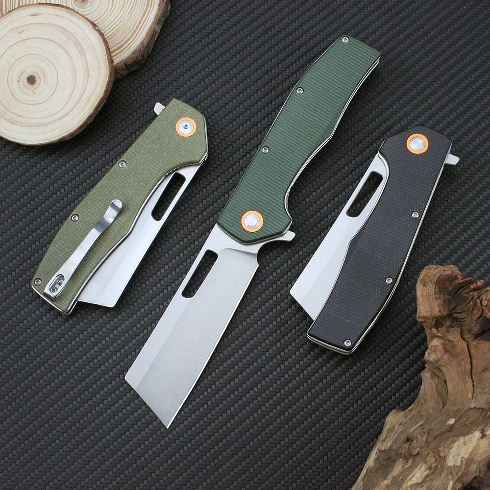 GT955 Folding Pocket Knife D2 Blade Micarta Handle Multipurpose Camping Knives Outdoor Professional Tactical Hunting EDC Knife 3