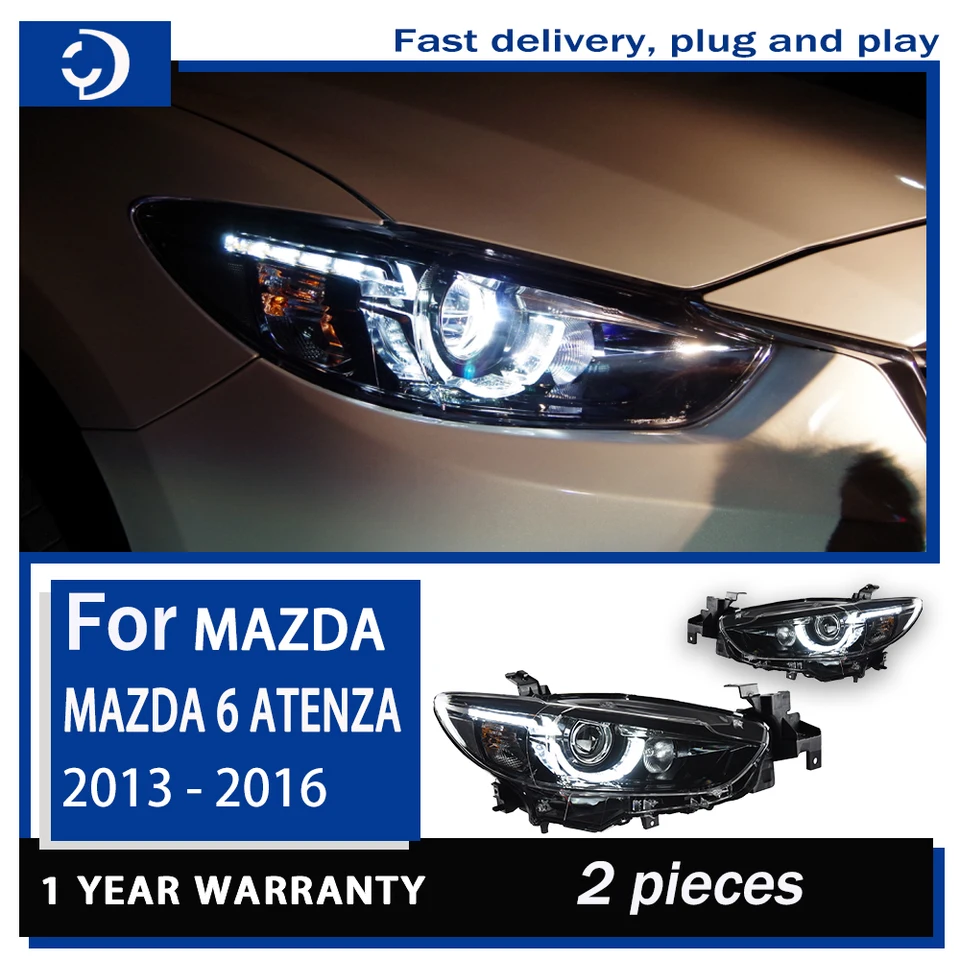 マツダ6アテンザ用カーヘッドライト,LEDヘッドライト,2013-2016,drl