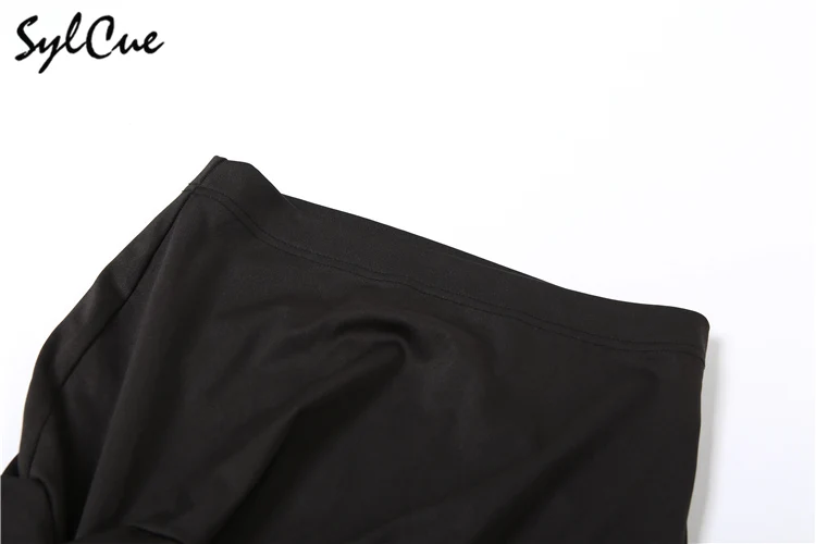 Nibber Allgleiches Pendler Casual Junges Mädchen Sommer Neue Schwarze Kreuz Einfache Sexy Kühle Atmungsaktive Weiche frauen Stricken Split rock – Detail 13