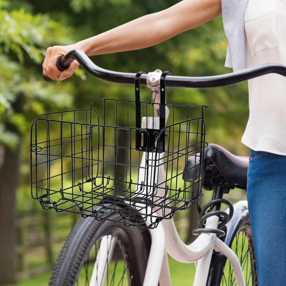 

Передняя велосипедная корзина, велосипедная корзина большой емкости, металлическая корзина для велосипеда, корзина для овощей, велосипед