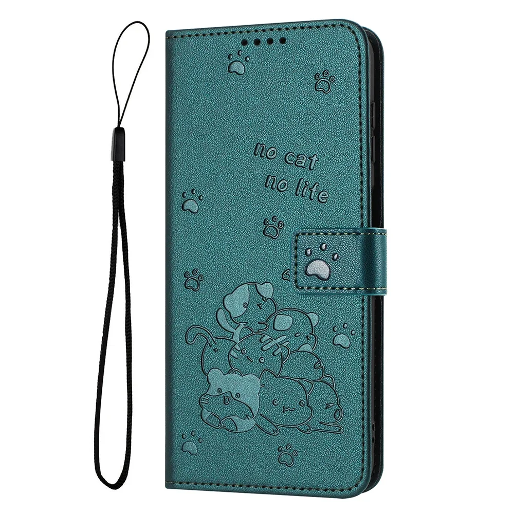 Curte Cat Leather Wallet Phone Cover Case