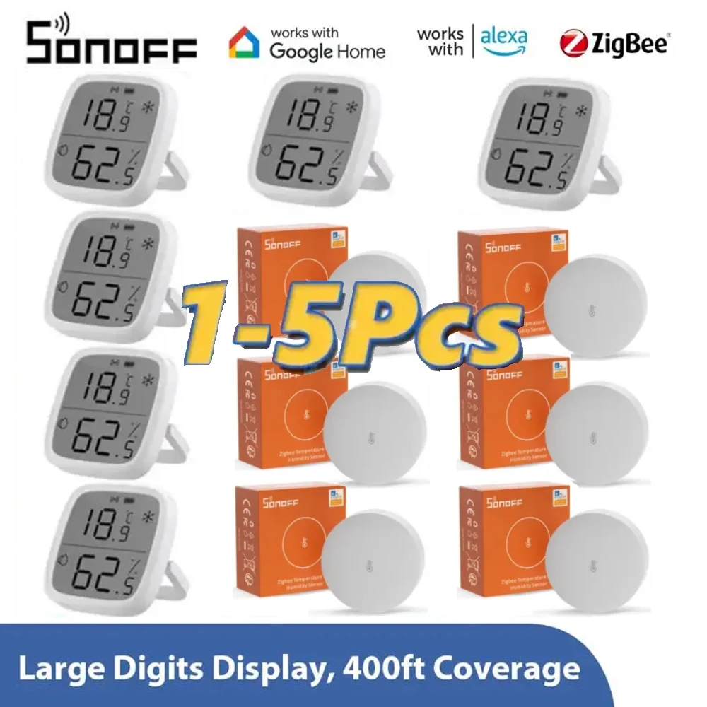 

SONOFF SNZB-02D SNZB-02P Zigbee Smart Temperature Humidity Sensor Real-time Monitoring LCD Screen For EWeLink Alexa Google Home